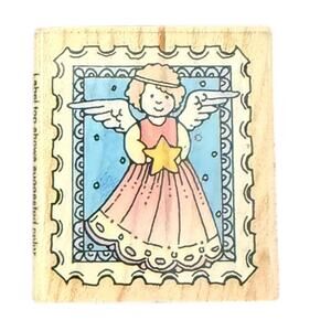 Hero Arts Angel Postage Stamp B130 Mounted Rubber Stamp